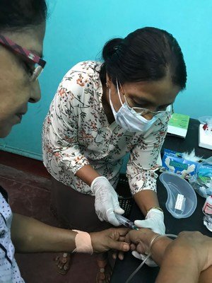 Collecting samples and data by the Research Assistants