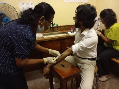 Collecting samples and data by the Research Assistants