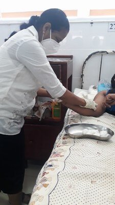 Collecting samples and data by the Research Assistants