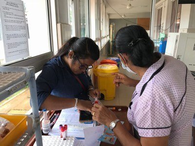 Collecting samples and data by the Research Assistants