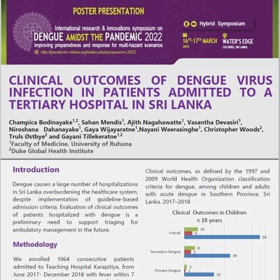 Published abstract and poster presentation for the international research & innovations symposium - Dengue Amidst The Pandemic 2022